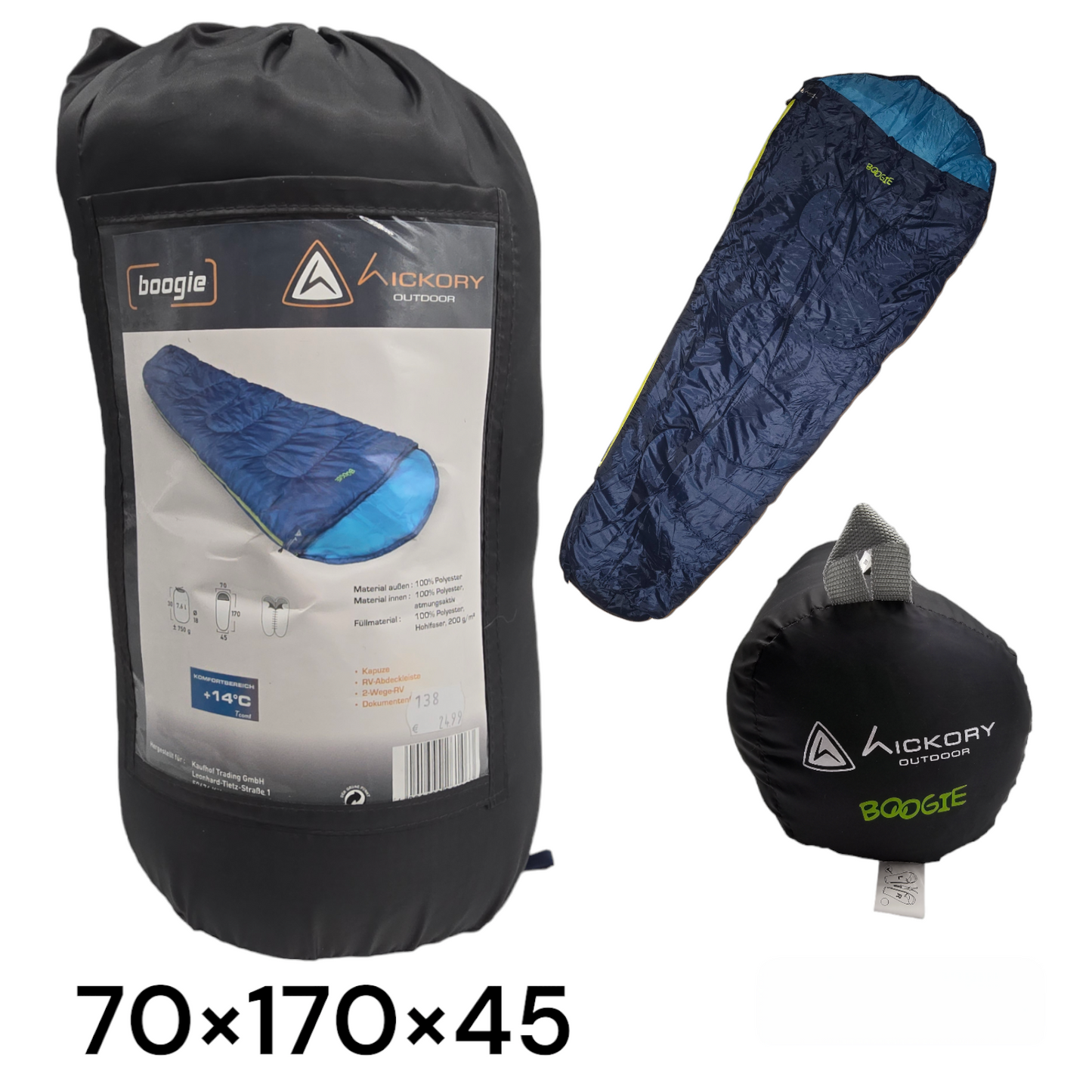 Schlafsack Sommer Camping für Erwachsene und Kinder Blau Rot