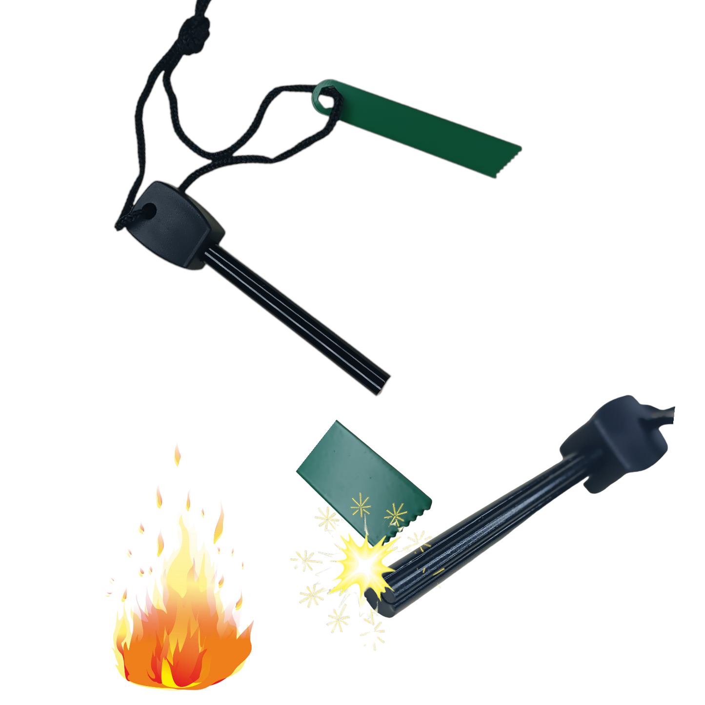 Feuerstein Feuerstahl Survival Magnesium Zündstein Anzünder Starter Feuer DE