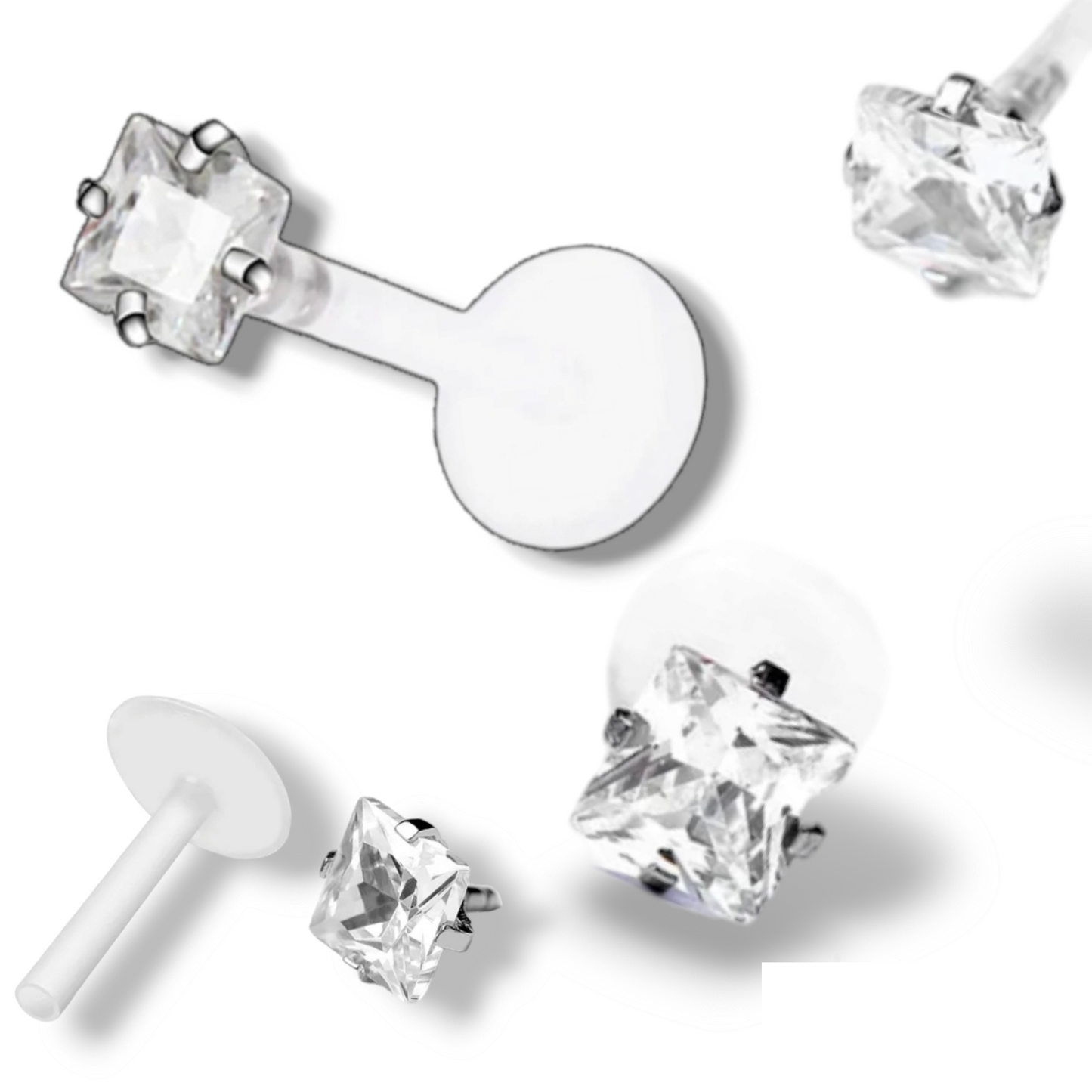 Lippenpiercing Labret Bioflex Labret MONROE MADONNA Zirkonia 1,2mm