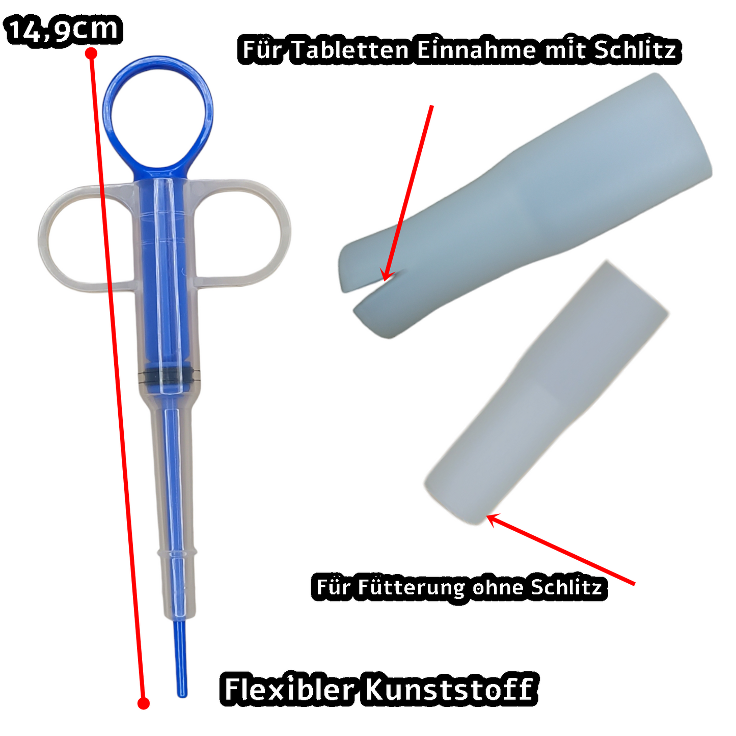 Fütterungsspritze Futterspritze Aufzuchthilfe Tablettengeber Fütterungshilfe