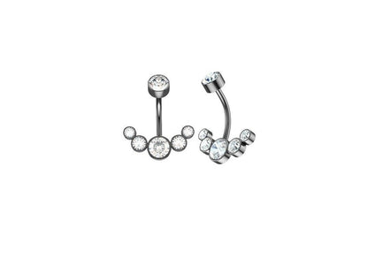 Bauchnabelpiercing Ankerform Silber Schwarz Rose Nabelpiercing Piercing Körperschmuck
